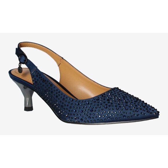 J. Rene Women's Ferryanne Slingback Pump in Navy Blue Size 8.5 NEW - Picture 2 of 6